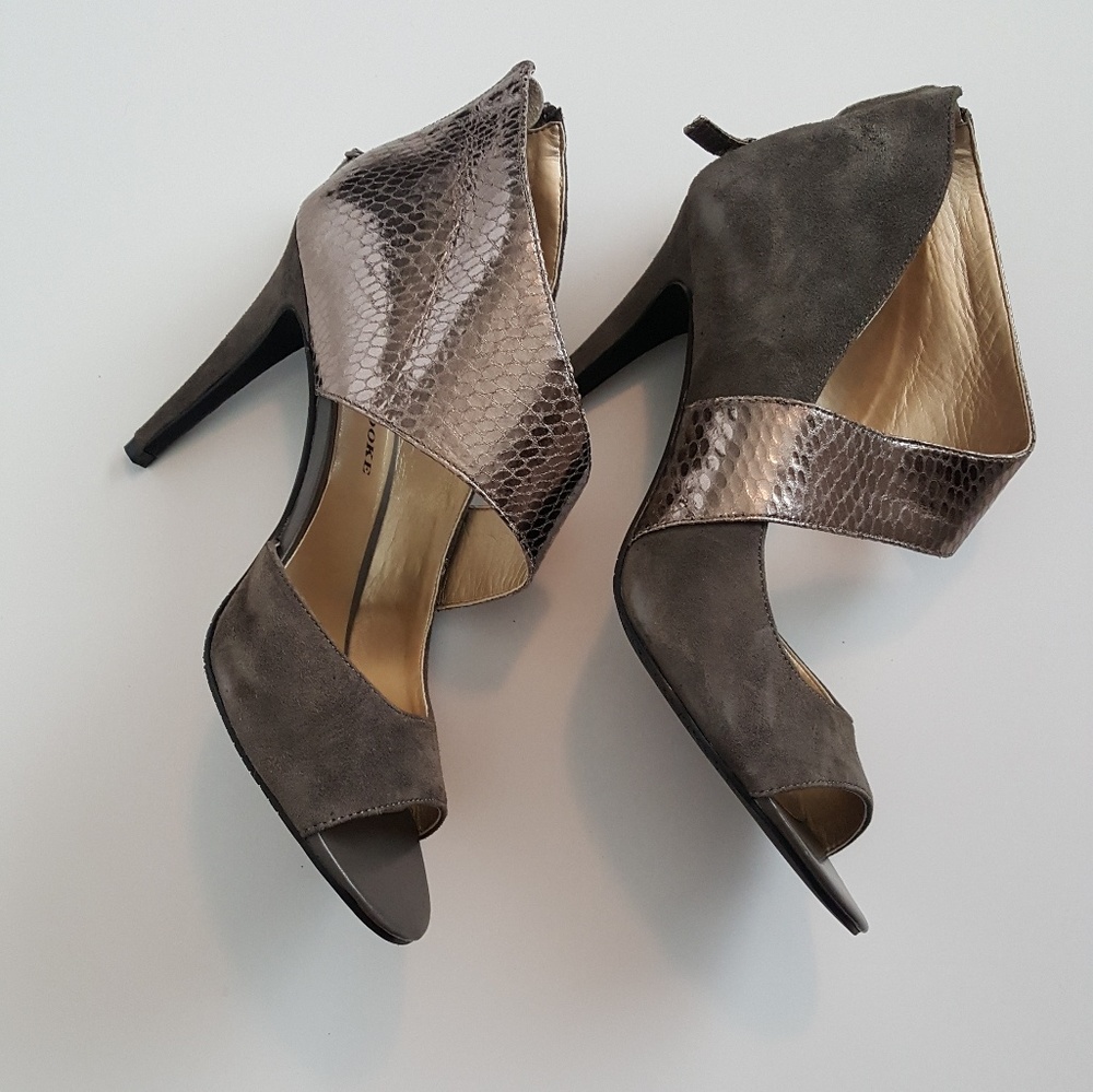 Grey (Graphite) suede 3 inch heels